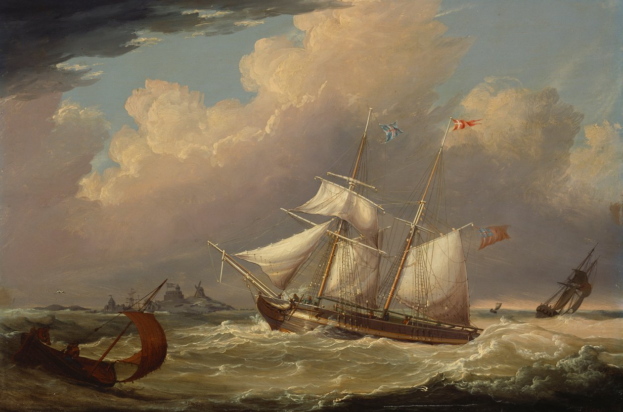 Englantilainen prikaati "The Guide" saapumassa Elbe-joelle Saksassa, 1828 tekijältä Thomas A. Binks