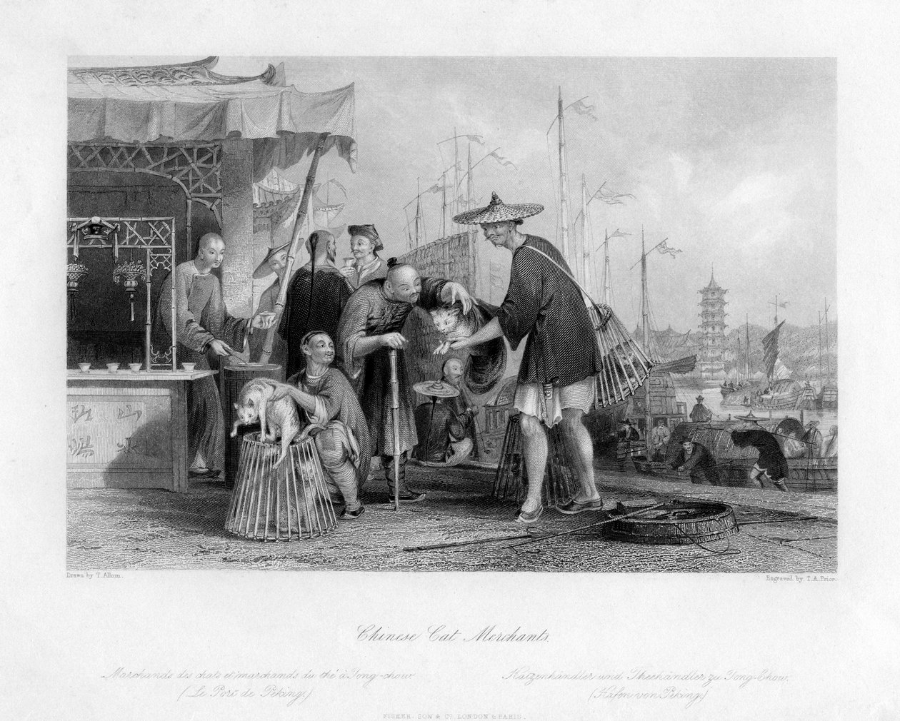 Kiinalaiset kissakauppiaat, 1800-luku. tekijältä Thomas Abel Prior