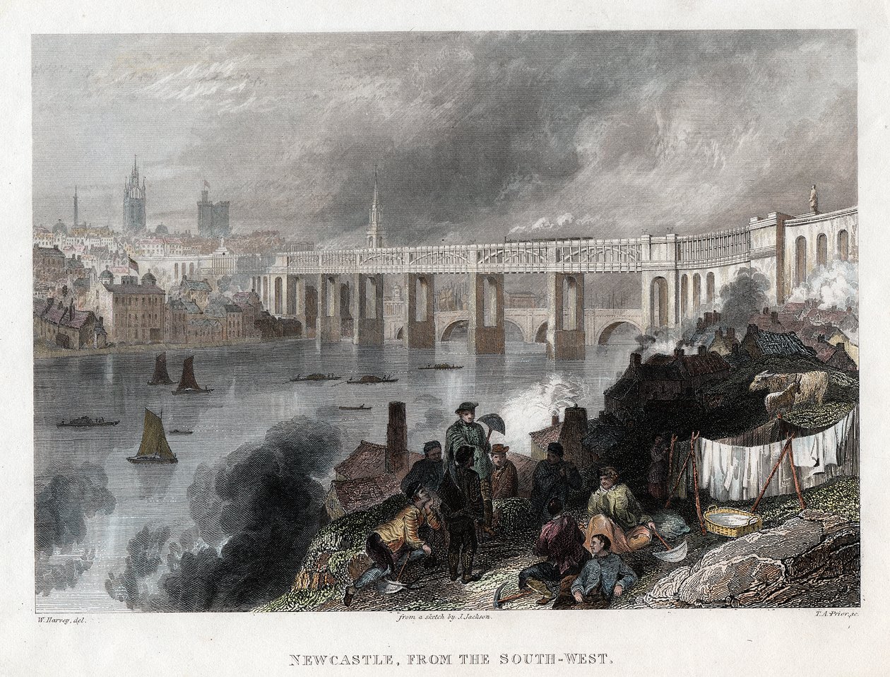High Level Bridge Tynen yli Newcastlessa, 1849 tekijältä Thomas Abiel Prior