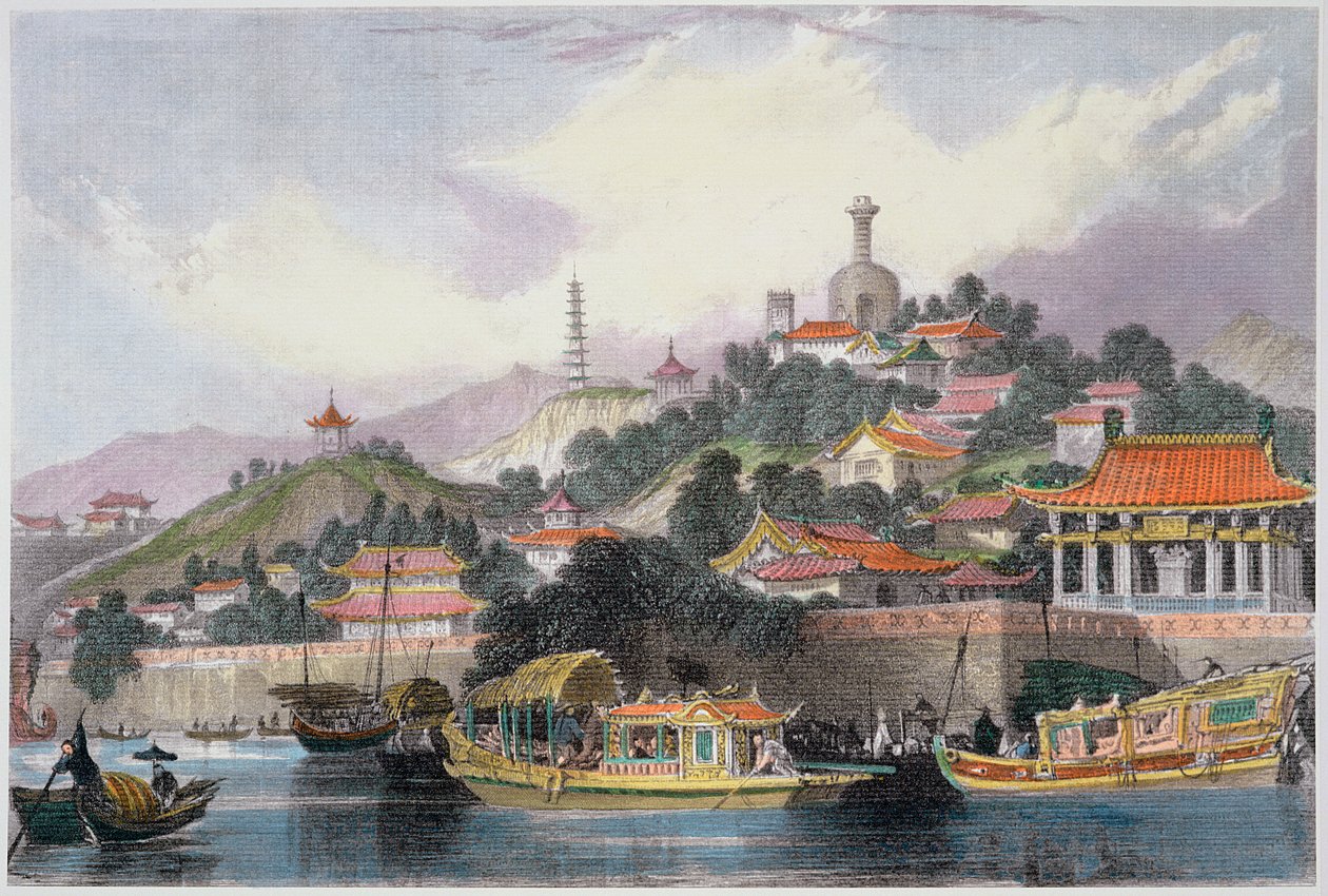 "Garden of the Imperial Palace, Peking", Kiina, 1843 tekijältä Thomas Allom