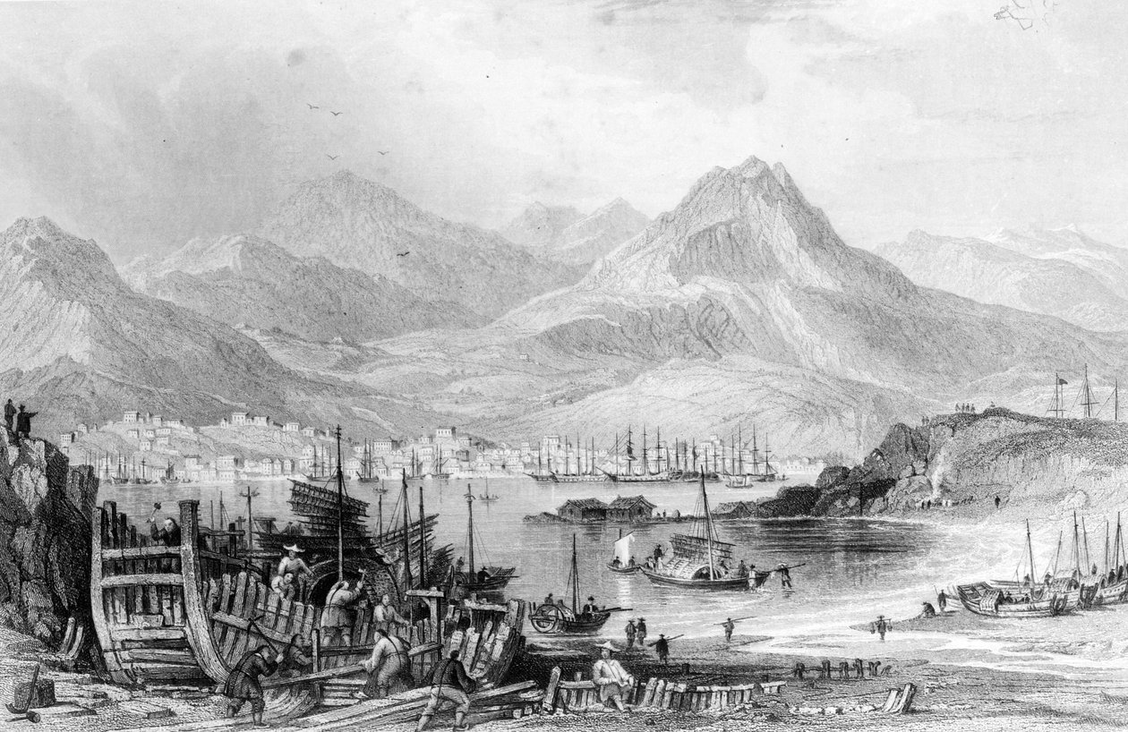 Hong-Kong Kow-loonista, kaiverrus Samuel Fisher tekijältä Thomas Allom