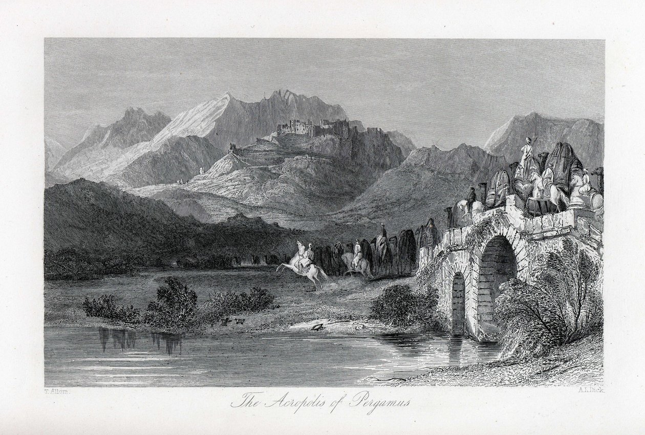 Pergamon akropolis, 1882 tekijältä Thomas Allom