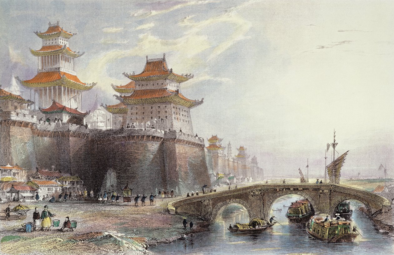 Pekingin länsiportti, noin 1850 tekijältä Thomas Allom