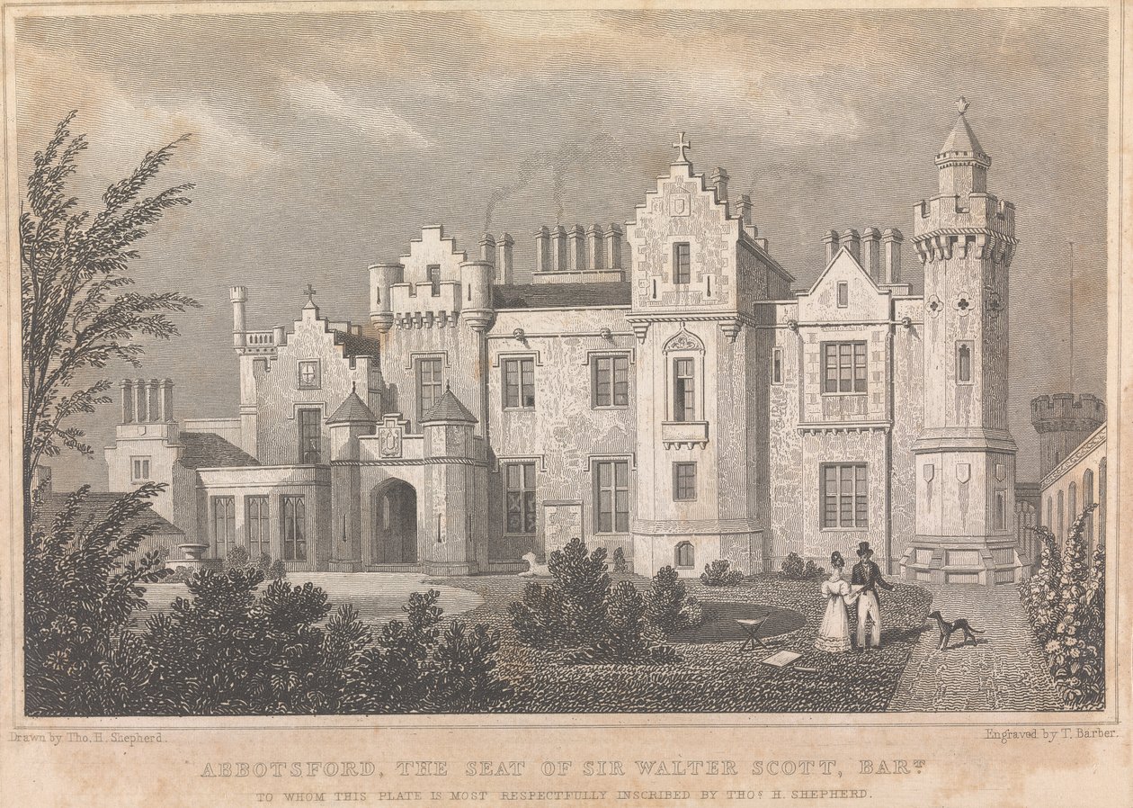 Abbotsford, Sir Walter Scott Bartin istuin; sivu - (Yksi osa) tekijältä Thomas Barber