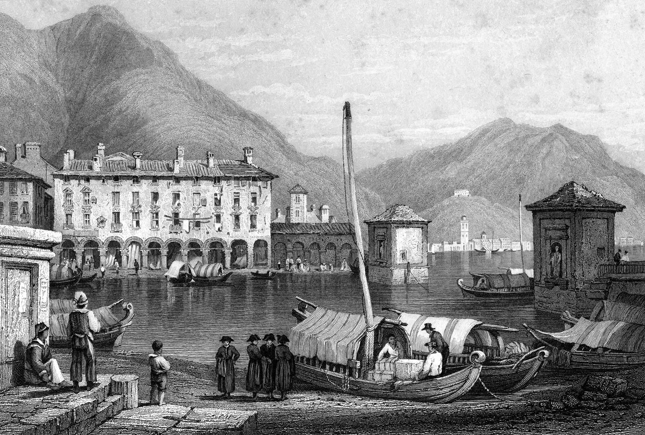 Como ja Comojärvi, Lombardia, Italia, 1800-luku. tekijältä Thomas Barber
