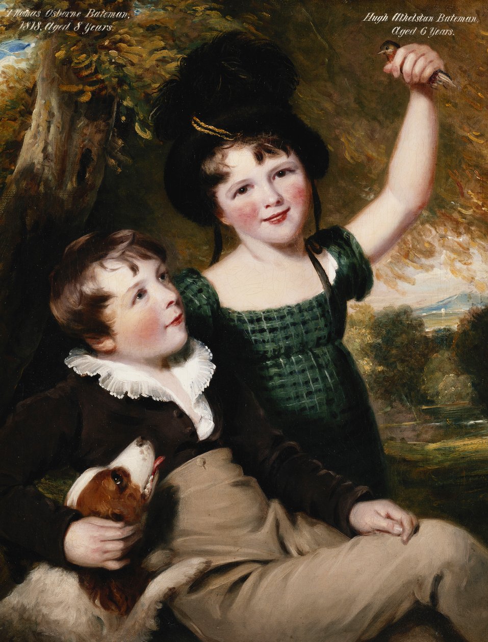 Muotokuva Thomas Osborne Batemanista, 8, veljensä Hugh Athelstanin kanssa, 6, 1818 tekijältä Thomas Barber