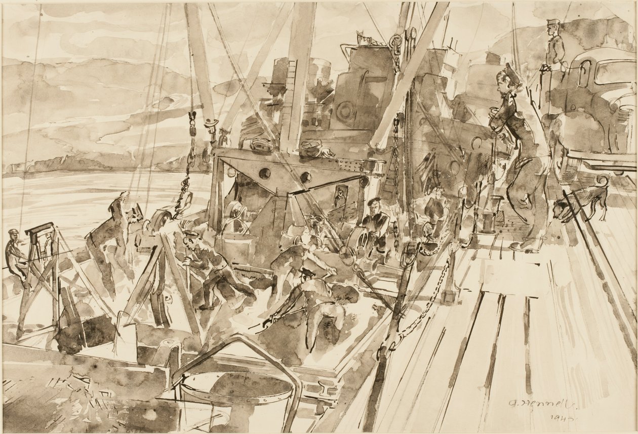 Hiilen purkaminen, Hvitanes (muste paperille) tekijältä Thomas Barclay Hennell