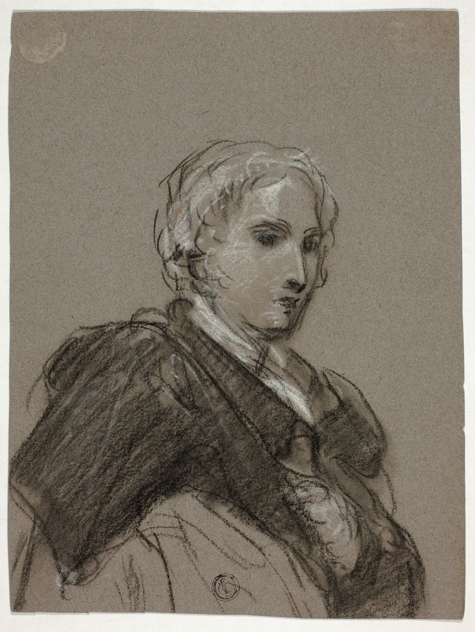 Naisen rintakuva (recto); Draped figuuri, kolme neljäsosaa (käänteinen) tekijältä Thomas Barker