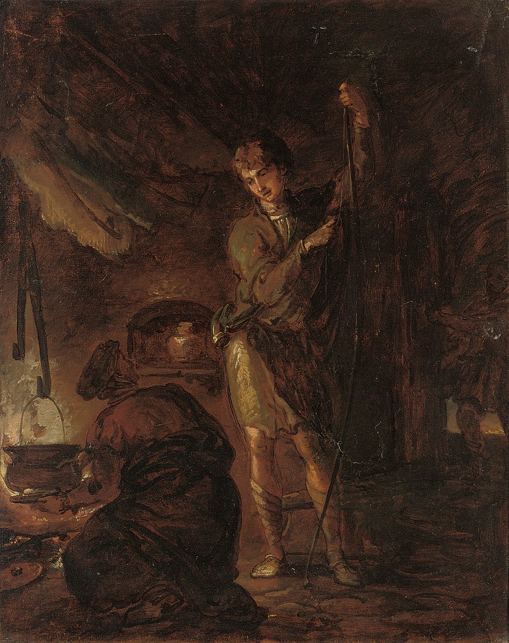 Kohtauksia William Cowperin teoksesta "The Task", poika jousen kielessä, 1785 tekijältä Thomas Barker of Bath