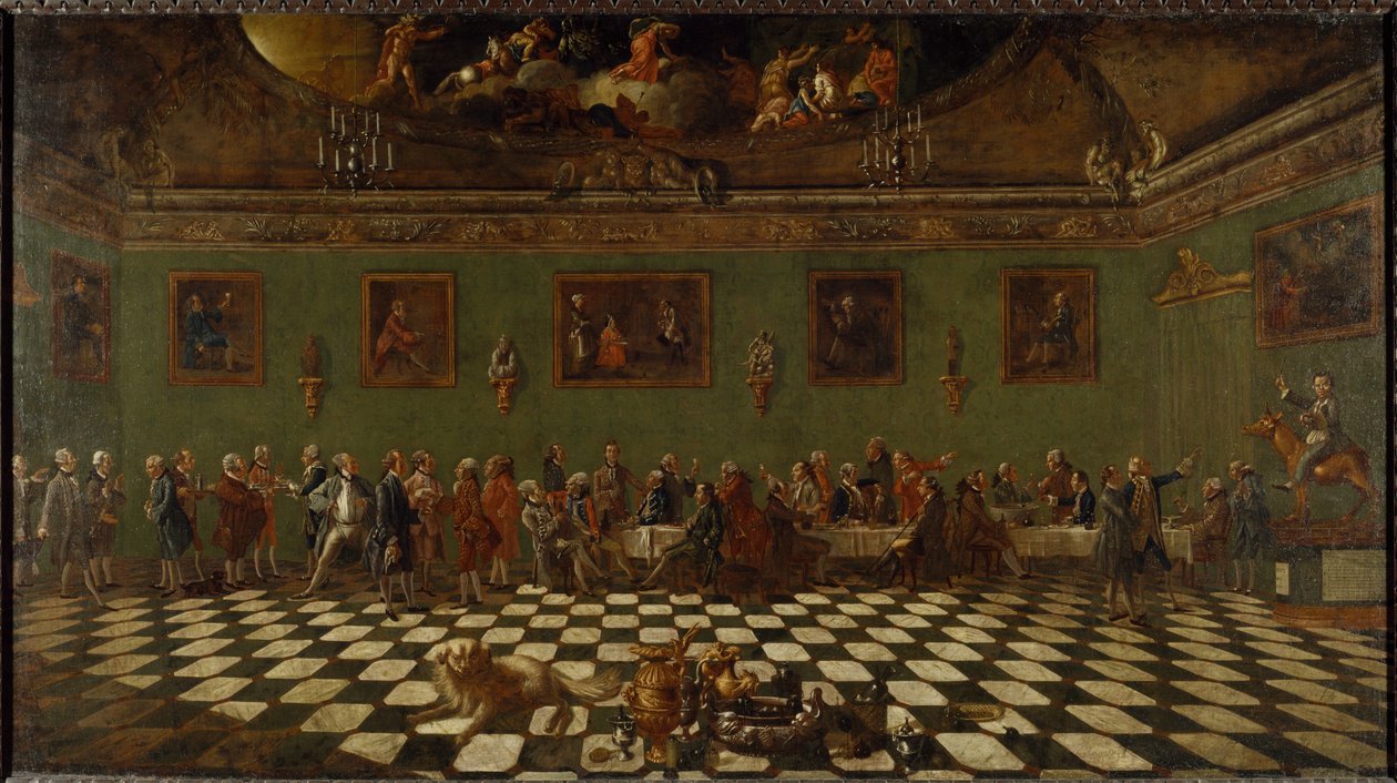 Englantilainen klubitalo Firenzessä (öljy kankaalle) tekijältä Thomas and Batoni Pompeo Girolamo Patch