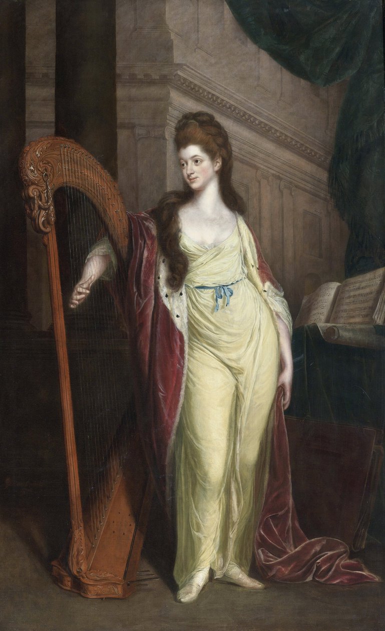 Lady Elisabeth Craven - Muotokuva Elizabethista, Baroness Cravenista (1750-1828), myöhemmästä Brandenburg-Ansbachin markravinnasta par Beach, Thomas (1738-1806). Öljy kankaalle, koko: 239x148,6 tekijältä Thomas Beach