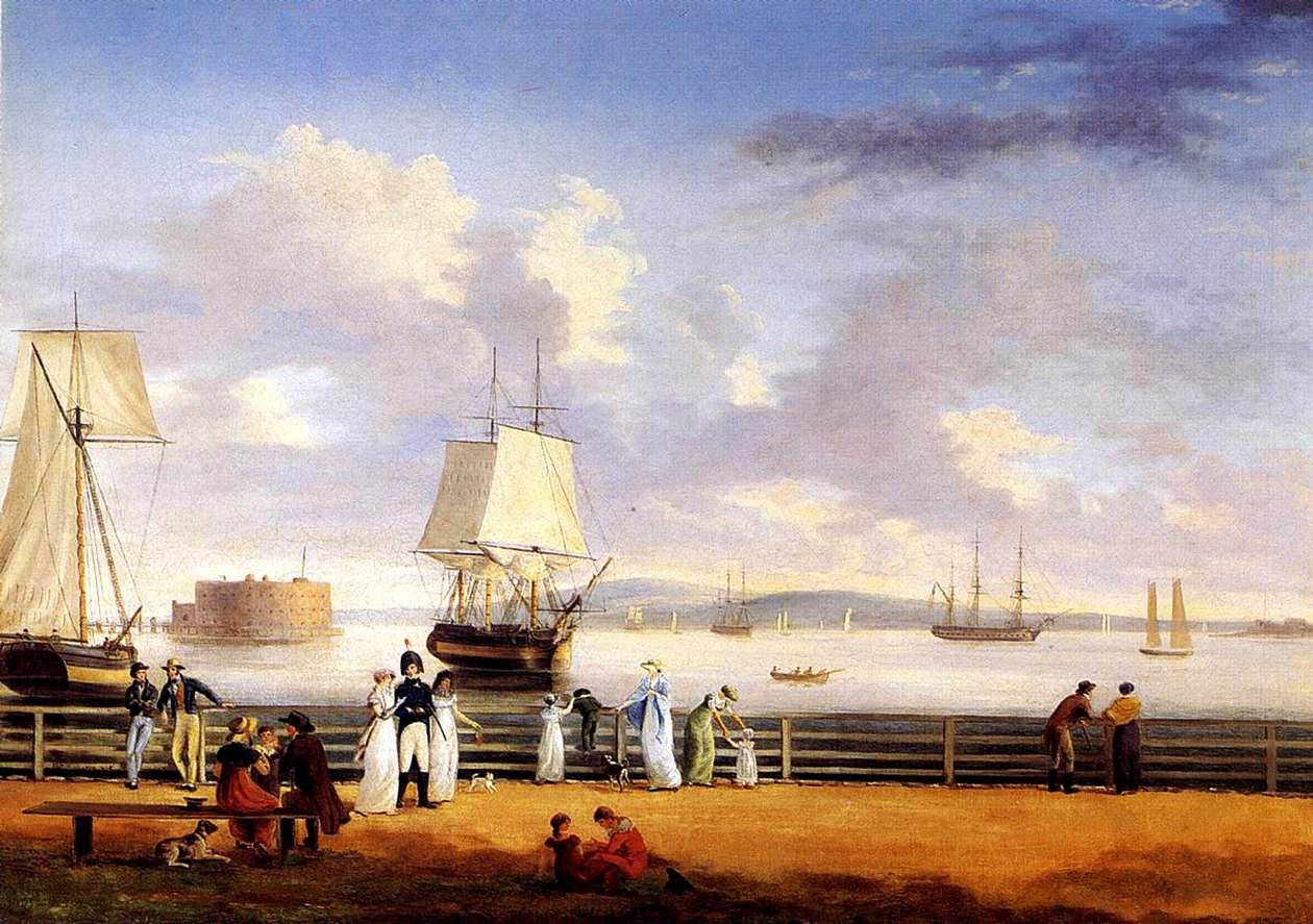 New Yorkin satama, n. 1810 tekijältä Thomas Birch