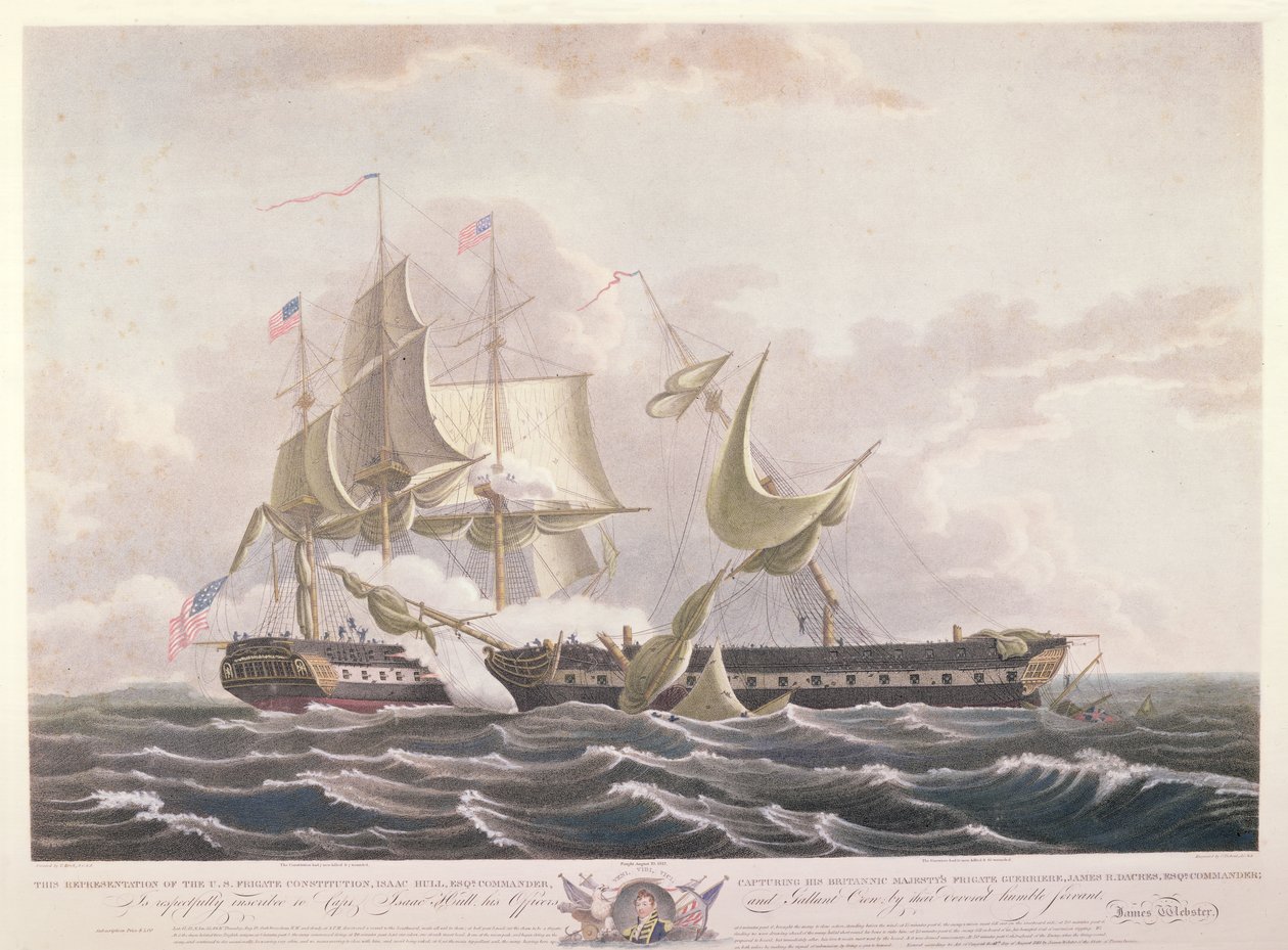 Taistelu USS Constitutionin ja HMS Guerrieren välillä tekijältä Thomas Birch