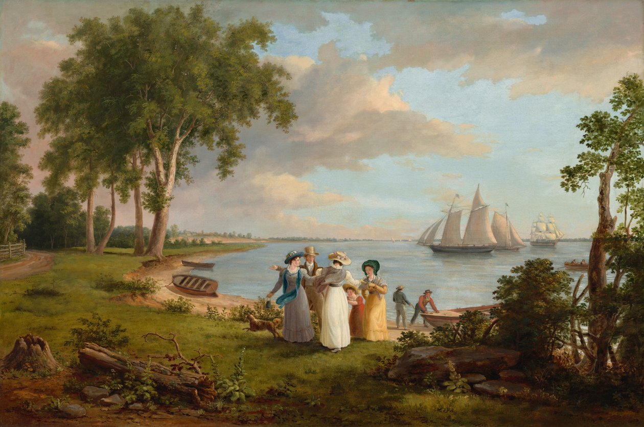 Näkymä Delawaresta lähellä Philadelphiaa, 1831. tekijältä Thomas Birch