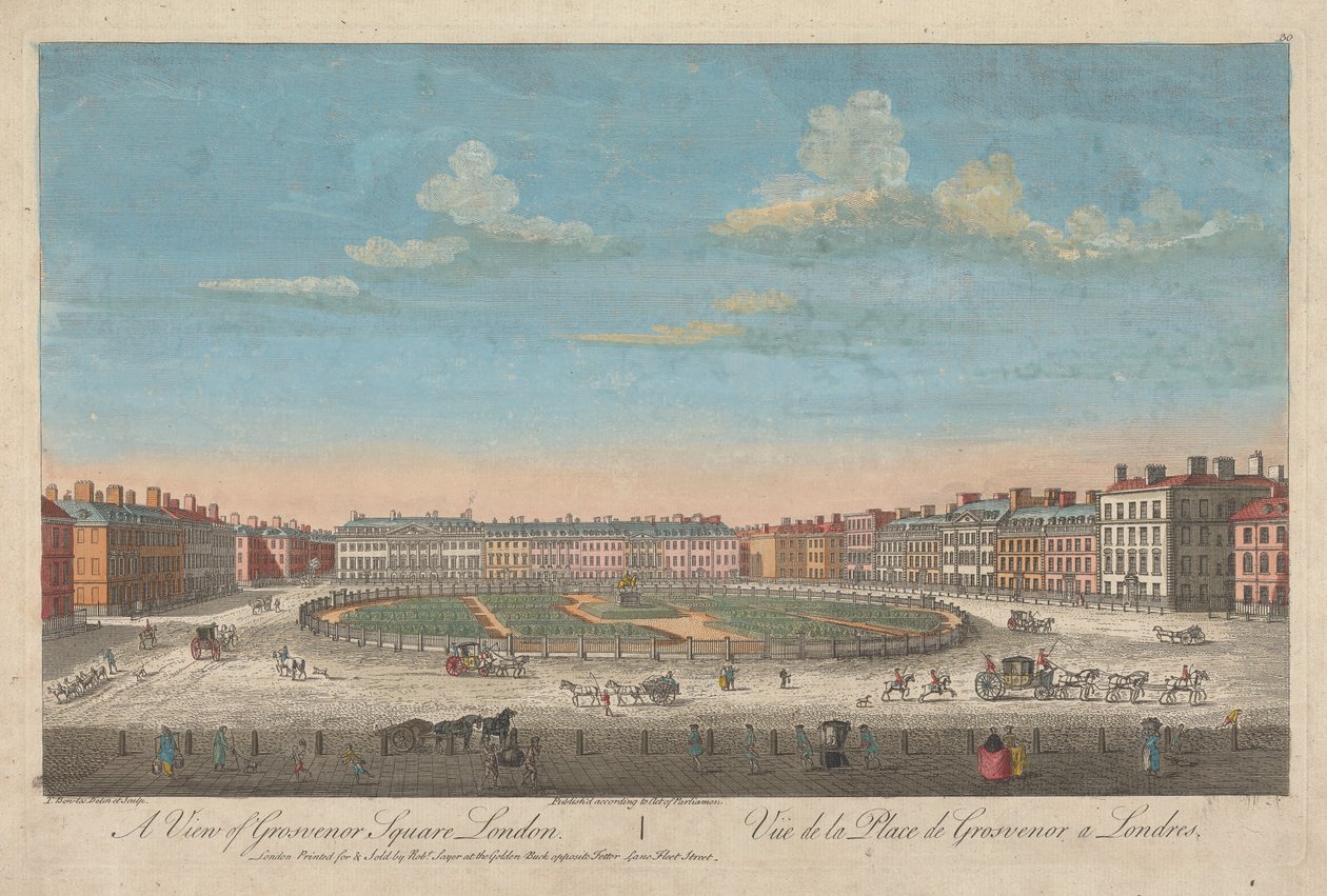 Näkymä Grosvenor Squarelle, Lontooseen tekijältä Thomas Bowles