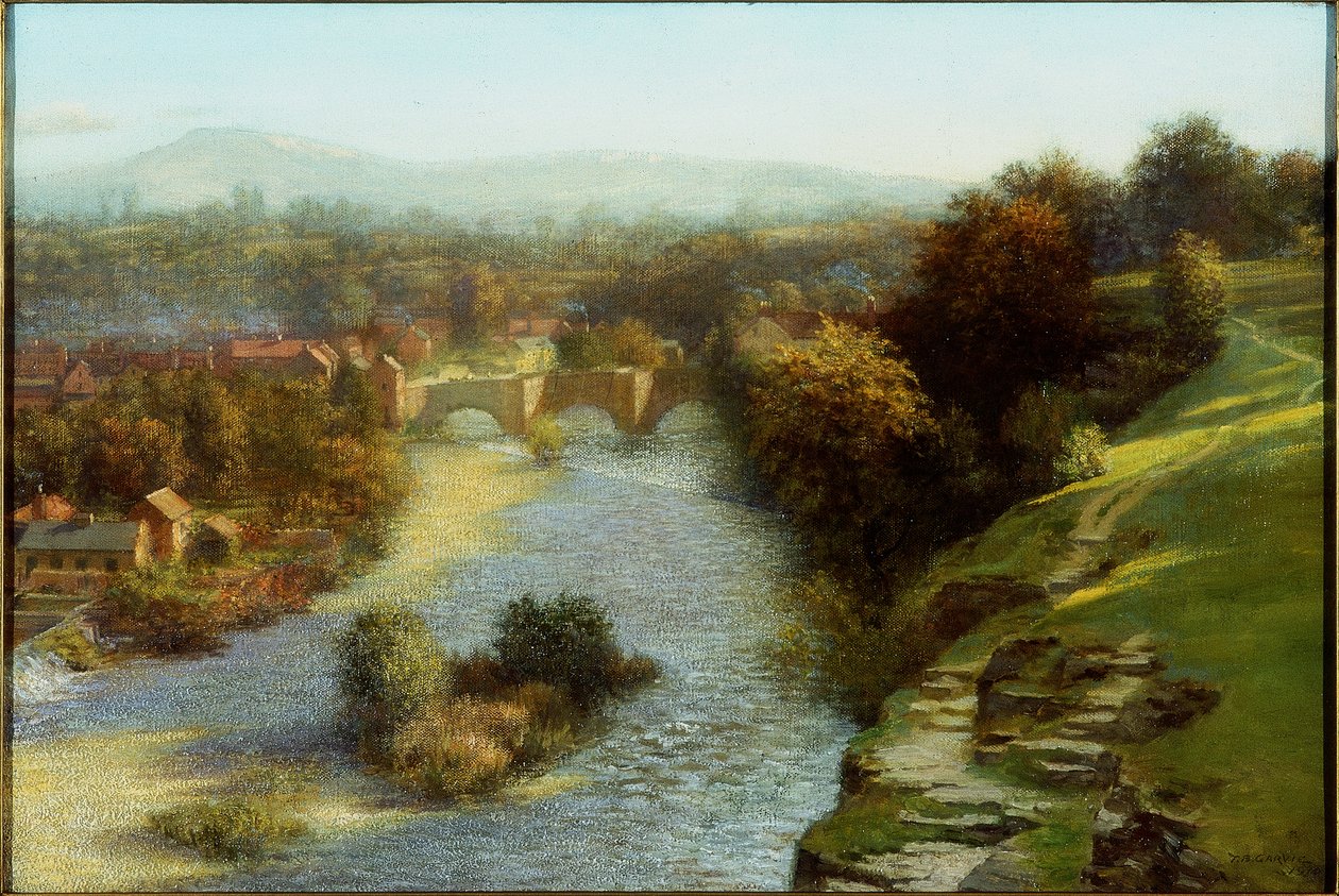 Lokakuun tulva, Ludlow, Shropshire, 1930 tekijältä Thomas Bowman Garvie