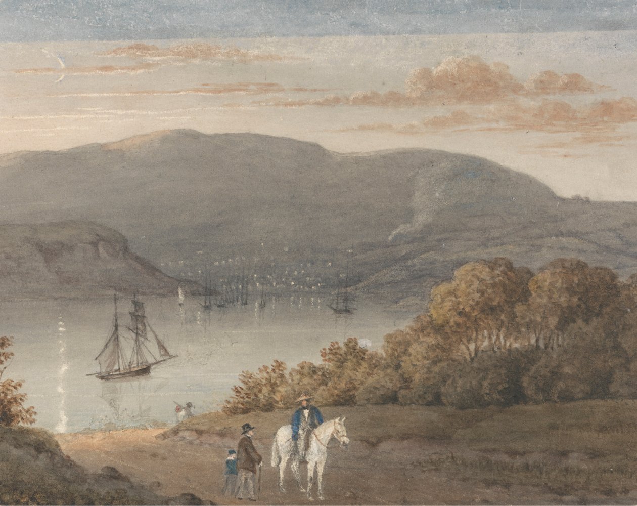Port Louis La Petite Montagnesta (Twilight), jossa ratsastaja ja hahmot etualalla tekijältä Thomas Bradshaw