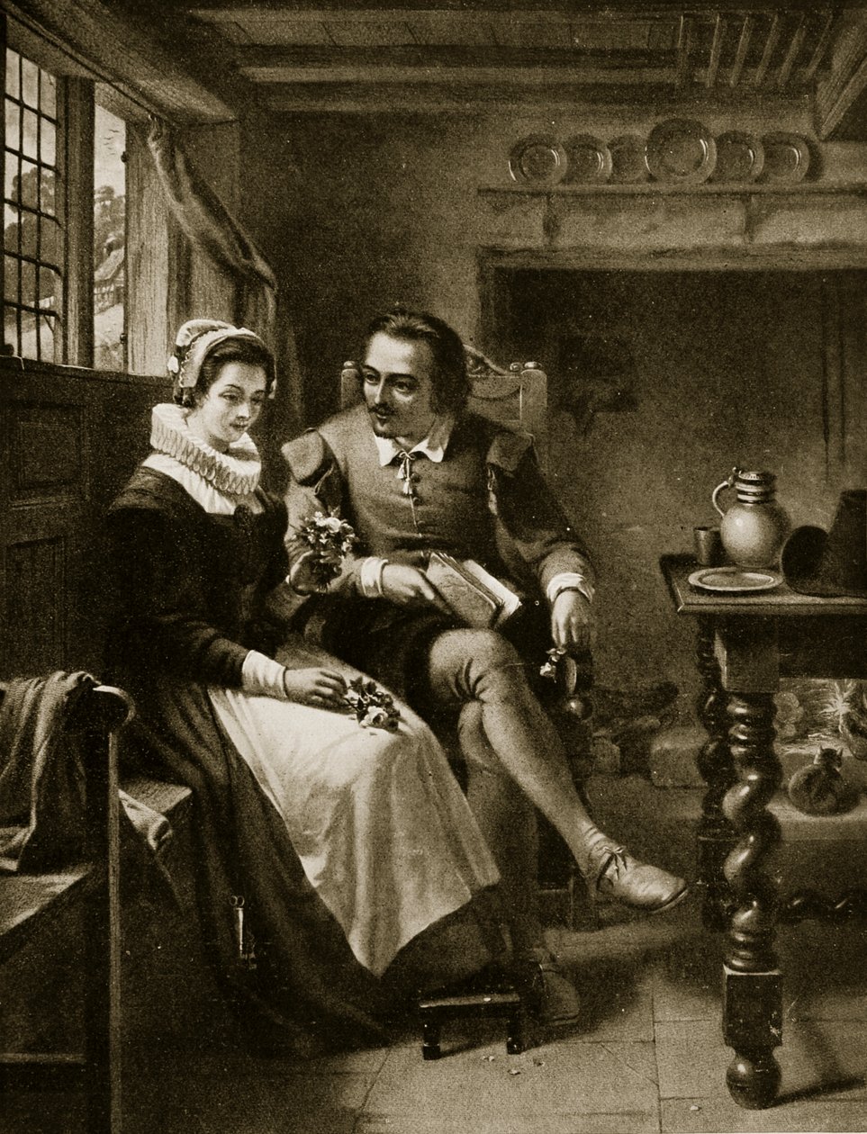 Shakespearen seurustelu, kuvitus teoksesta "Hutchinson