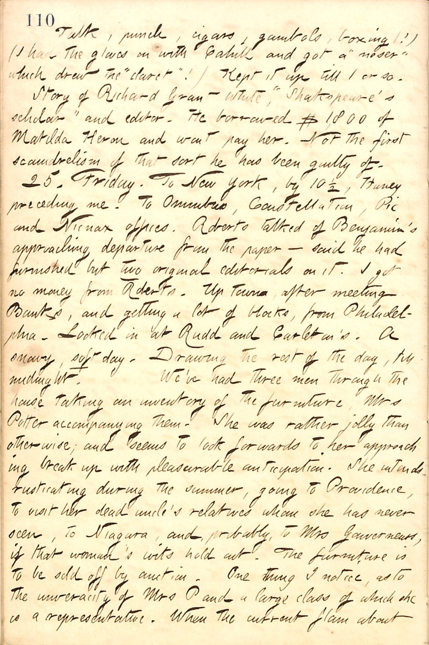 Thomas Butler Gunn Diaries- Osa 10, sivu 123, 24.-25. Helmikuuta 1859 tekijältä Thomas Butler Gunn