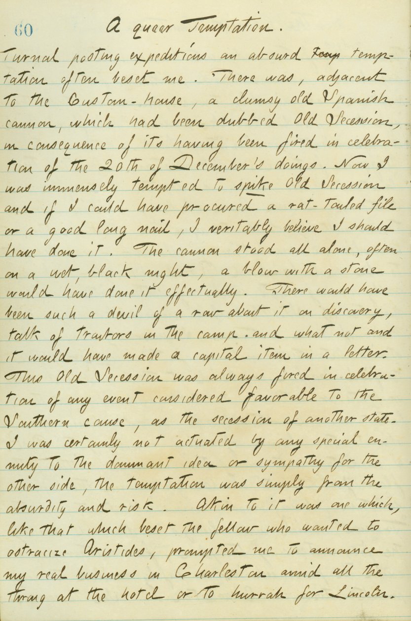 Thomas Butler Gunn Diaries- Osa 15, sivu 70, 12. tammikuuta 1861 tekijältä Thomas Butler Gunn