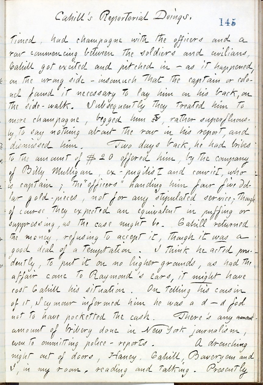 Thomas Butler Gunn Diaries- Osa 16, sivu 166, 10. toukokuuta 1861 tekijältä Thomas Butler Gunn