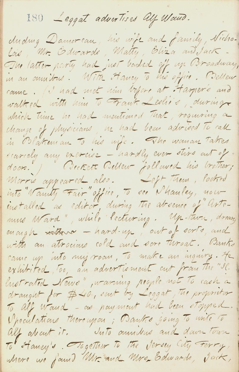 Thomas Butler Gunn Diaries- Osa 18, sivu 198, 29. tammikuuta 1862 tekijältä Thomas Butler Gunn