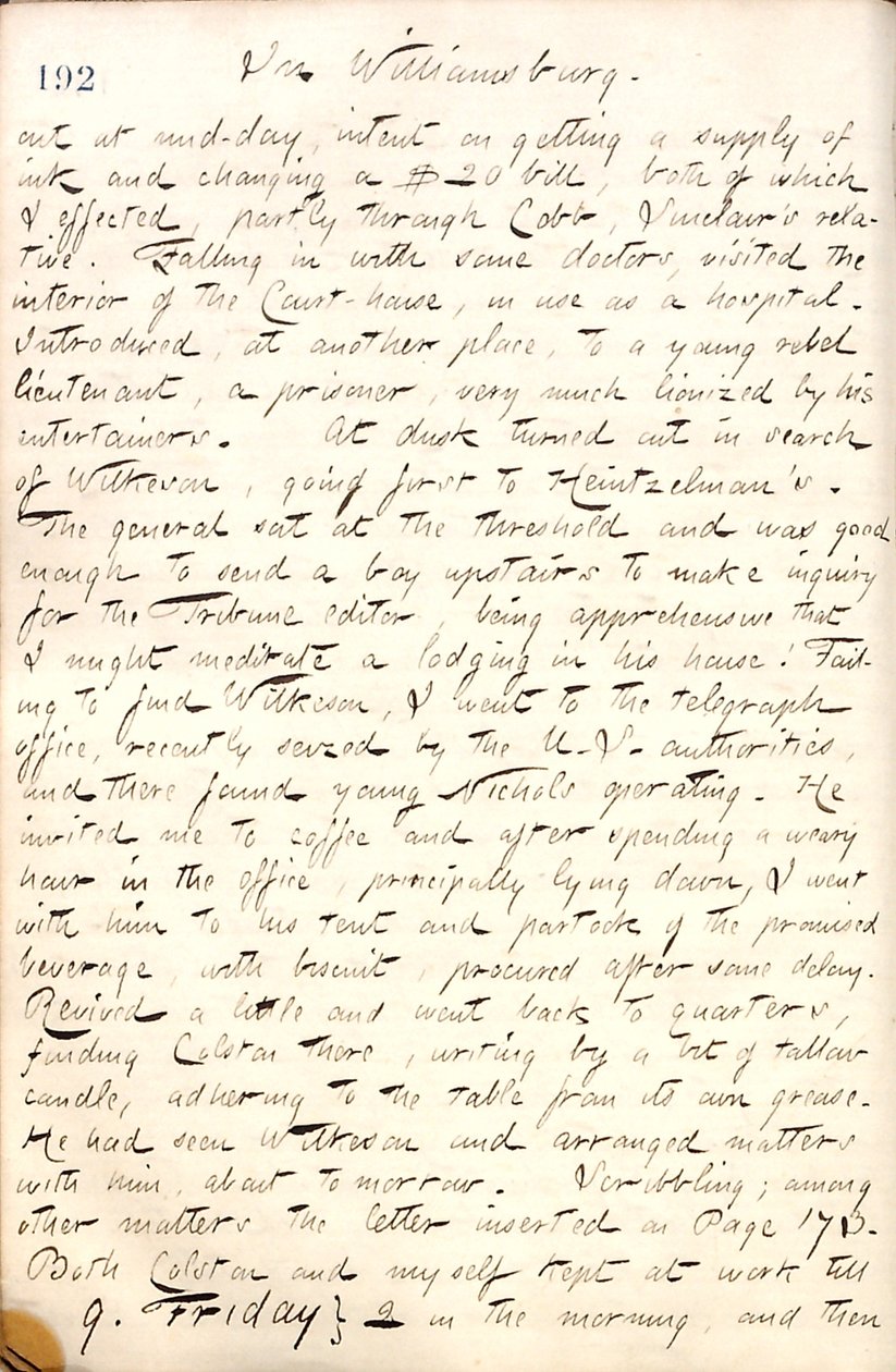 Thomas Butler Gunn Diaries- Osa 19, sivu 222, 8. toukokuuta 1862 tekijältä Thomas Butler Gunn