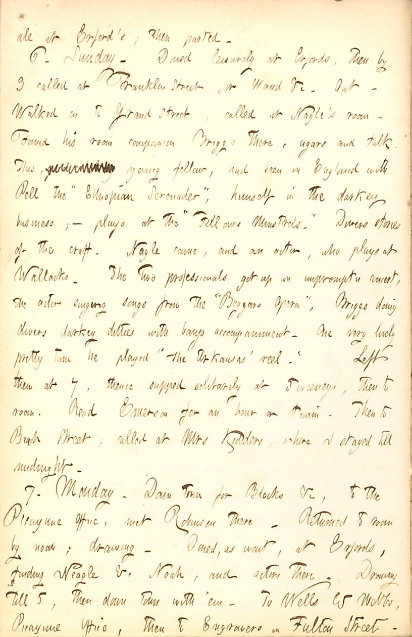 Thomas Butler Gunnin päiväkirjat- nide 5, sivu 164, 5-7. Maaliskuuta 1853 tekijältä Thomas Butler Gunn