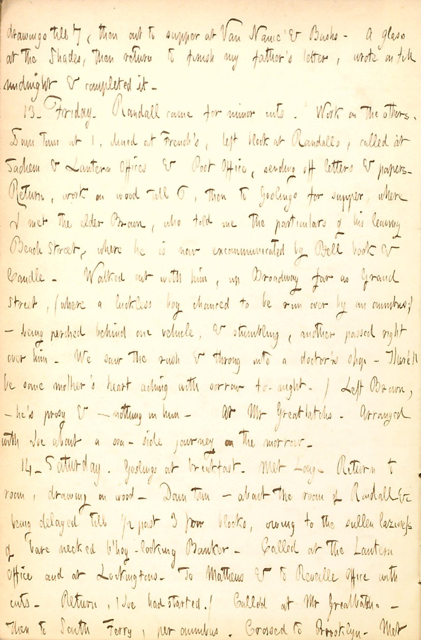 Thomas Butler Gunnin päiväkirjat- Osa 5, sivu 16, 12.-14. Elokuuta 1852 tekijältä Thomas Butler Gunn
