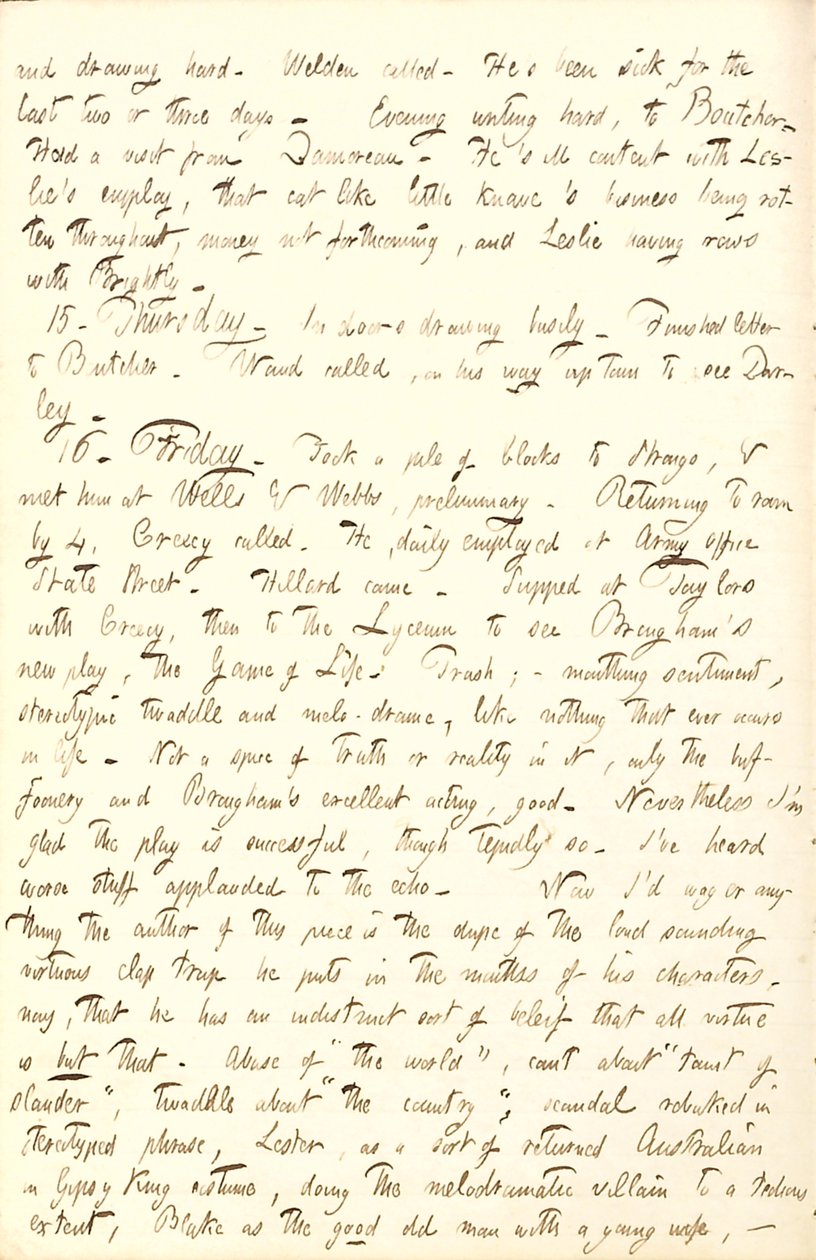 Thomas Butler Gunnin päiväkirjat- osa 6, sivu 218, 14.-16. Joulukuuta 1853 tekijältä Thomas Butler Gunn