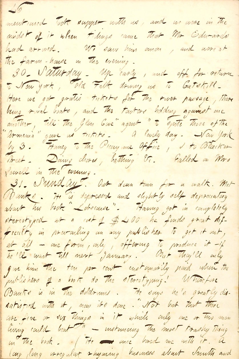 Thomas Butler Gunn Diaries- Osa 8, sivu 53, 29.-31. Elokuuta 1856 tekijältä Thomas Butler Gunn