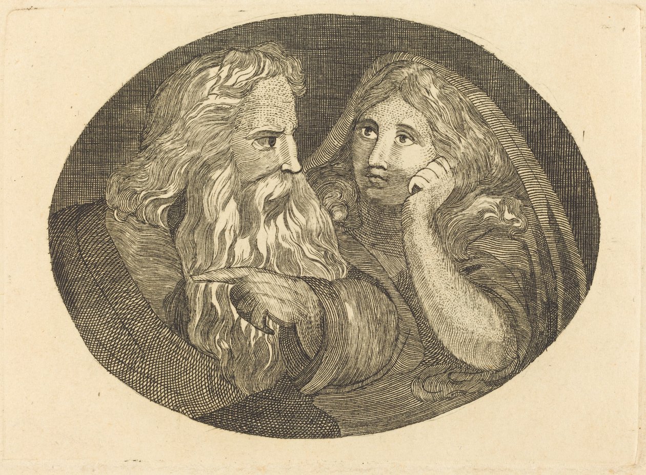 Lear ja Cordelia tekijältä Thomas Butts, Jr. after William Blake