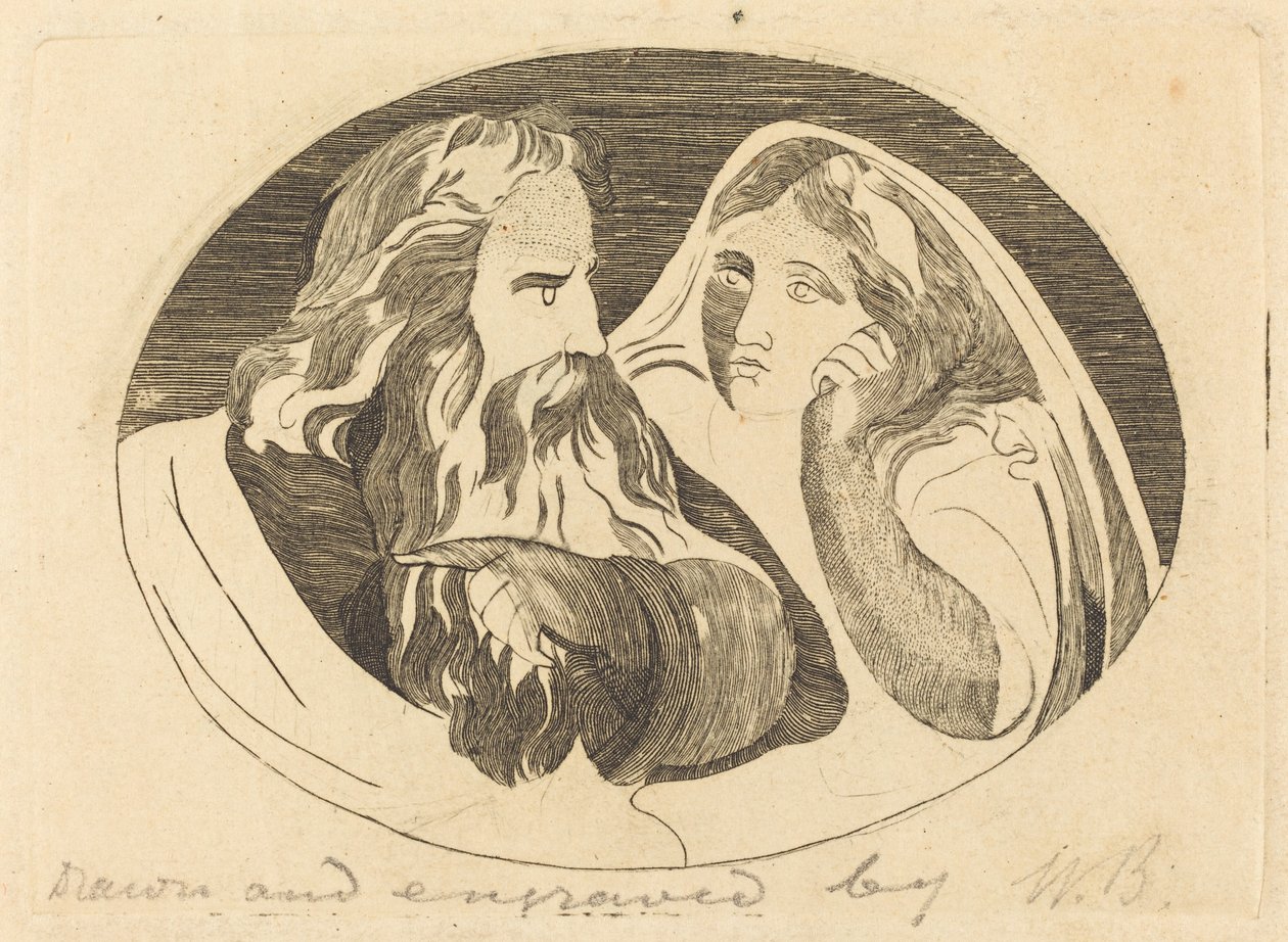 Lear i Cordelia finlandesa tekijältä Thomas Butts, Jr. after William Blake
