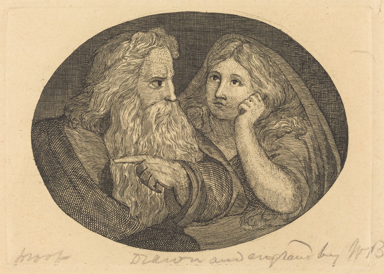 Lear ja Cordelia tekijältä Thomas Butts, Jr. after William Blake
