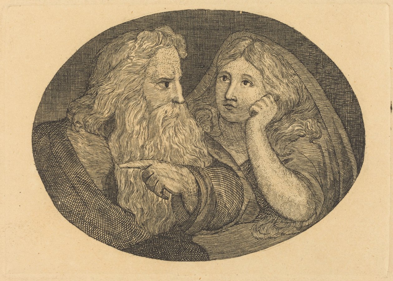 Lear ja Cordelia tekijältä Thomas Butts, Jr. after William Blake