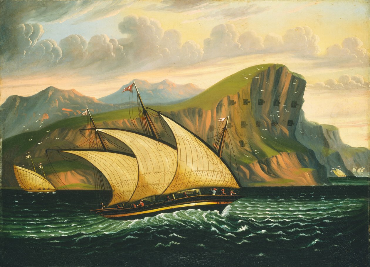 Felucca Gibraltarin edustalla tekijältä Thomas Chambers