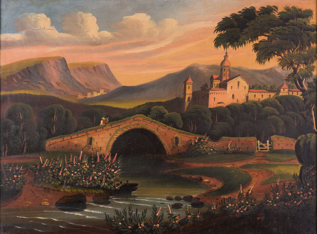 Italialainen kohtaus sillalla, 1840-1860 tekijältä Thomas Chambers