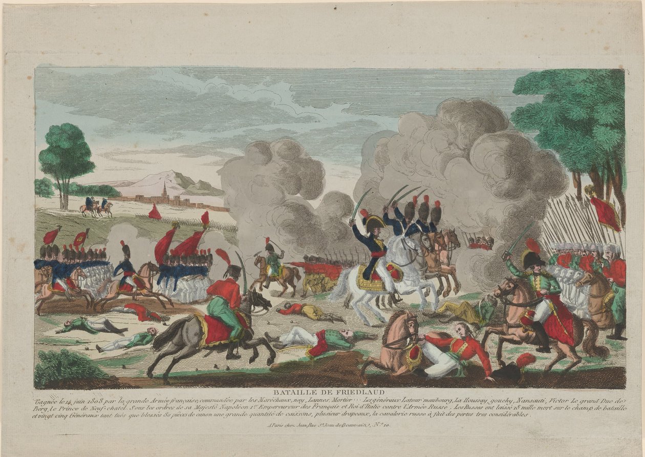 Friedlandin taistelu. Venäjän Leib-kaartin syytös 14.6.1807, 1808 tekijältä Thomas Charles Naudet