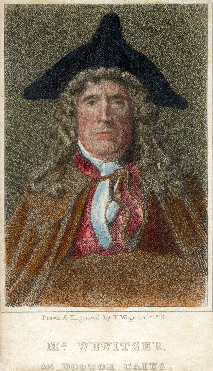 Herra Wewitzer tohtori Caiusina, 1819. tekijältä Thomas Charles Wageman