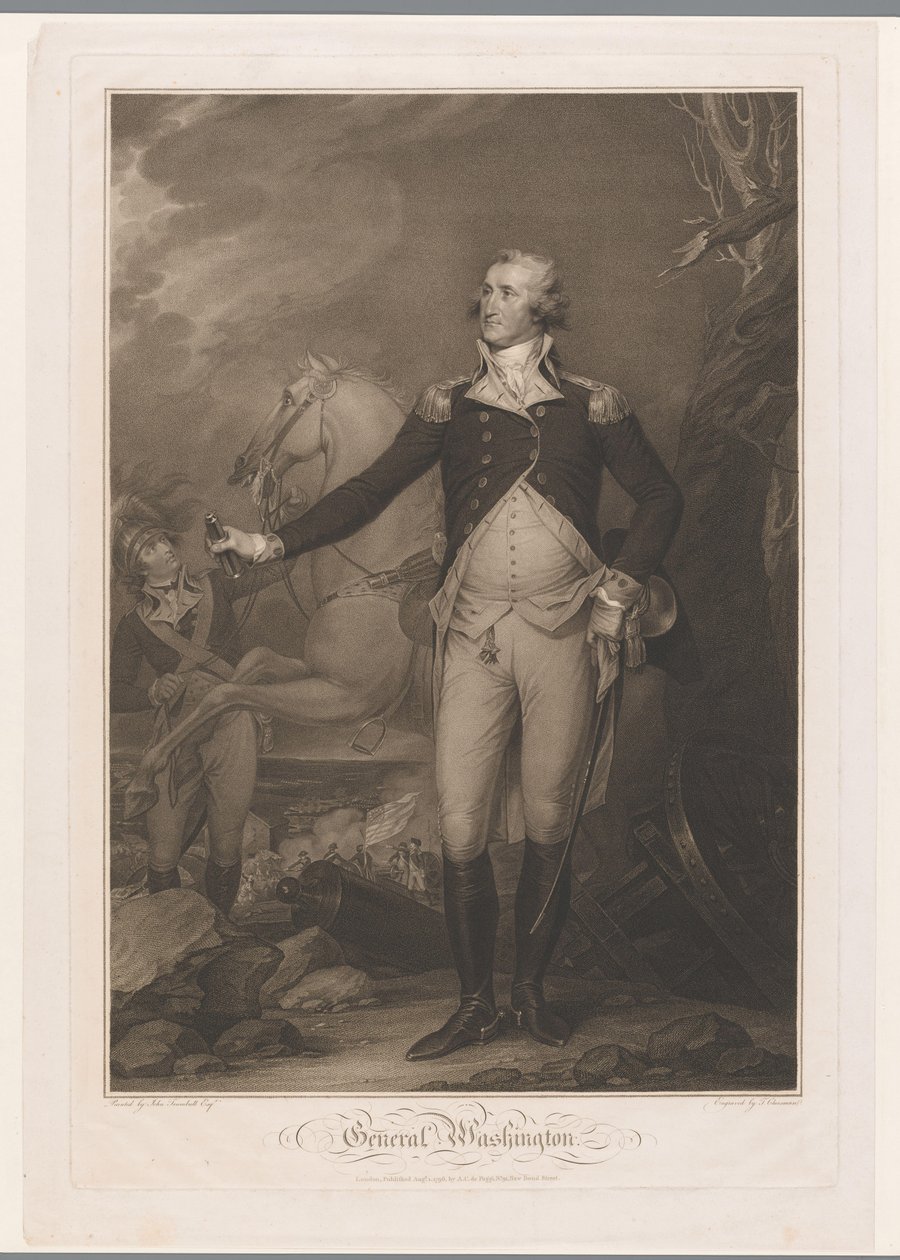 Portreet van George Washington Kenraali Washington (otsikko esineessä) tekijältä Thomas Cheesman