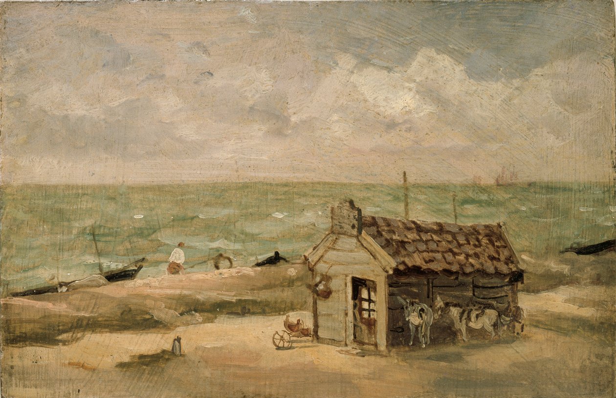 Kalastajan mökki meren rannalla, 1800-luvun alku tekijältä Thomas Churchyard