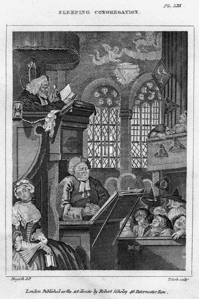 Nukkuva seurakunta, 1700-luku. tekijältä Thomas Clerk