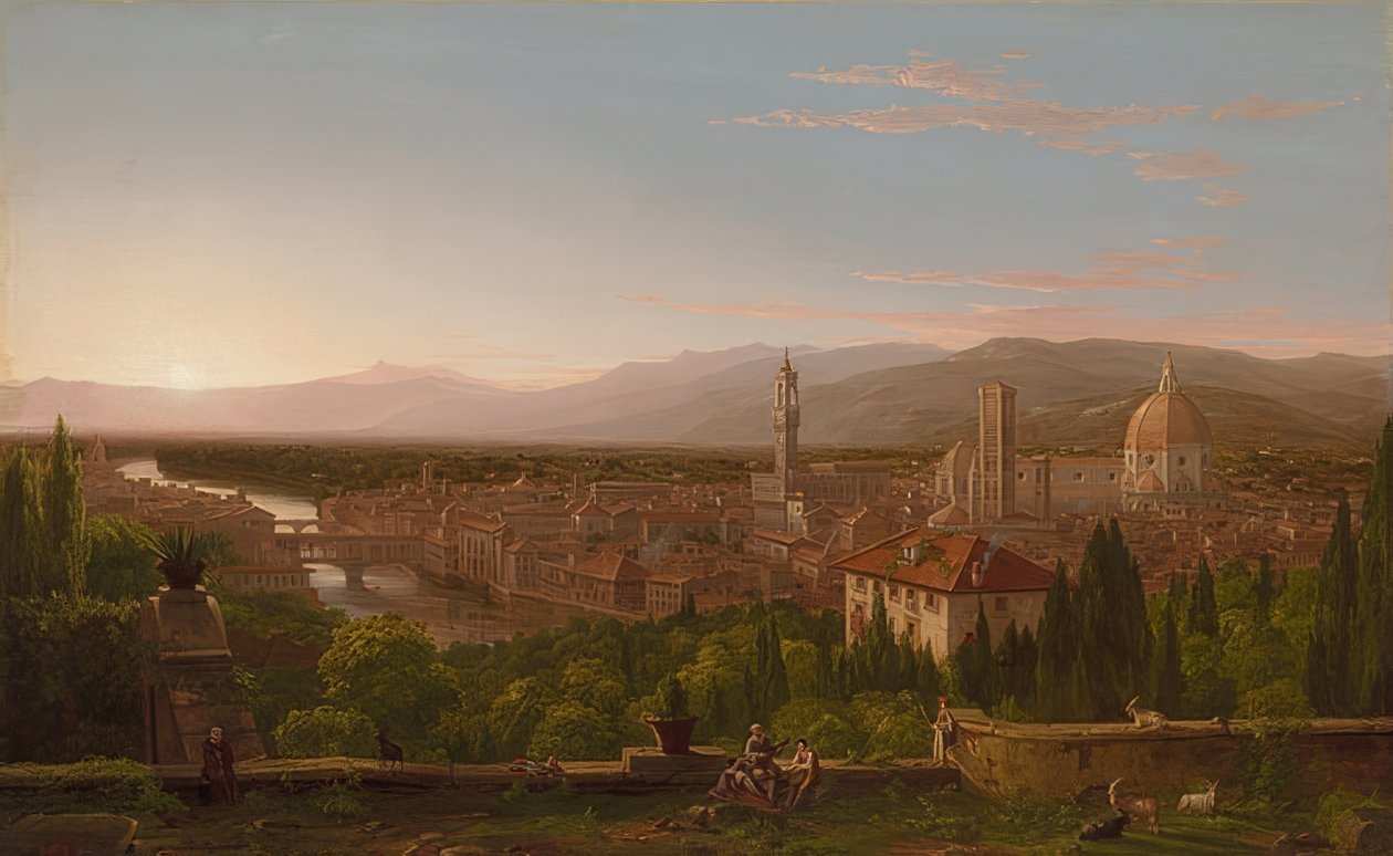 Näkymä firenzeen. 1837 tekijältä Thomas Cole