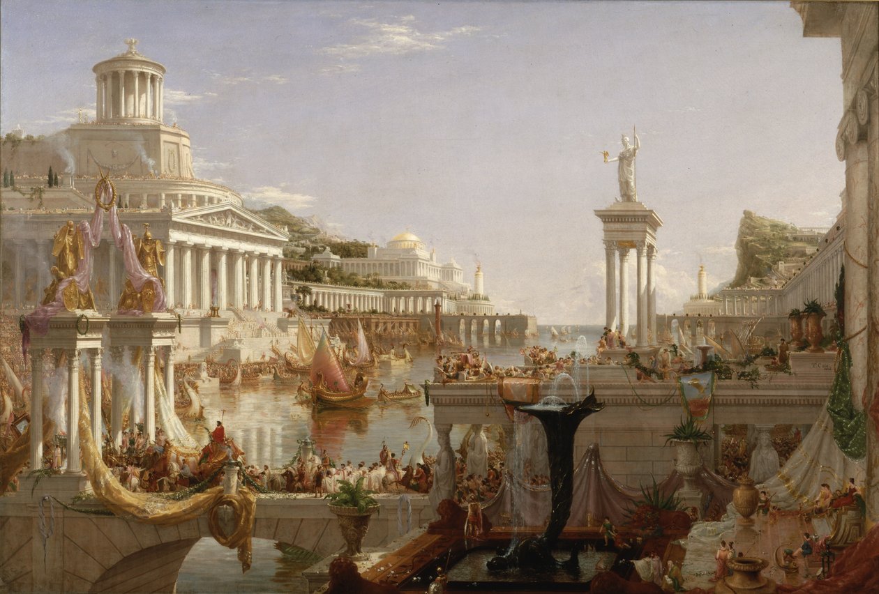 Imperiumin kurssi: Imperiumin täyttymys, n. 1835-1836 (öljy kankaalle) tekijältä Thomas Cole
