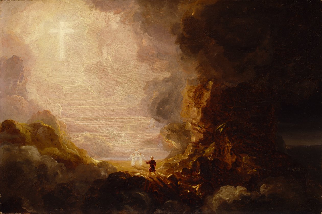 Ristin pyhiinvaeltaja matkansa lopussa -tutkimus sarjalle Risti ja maailma, n. tekijältä Thomas Cole