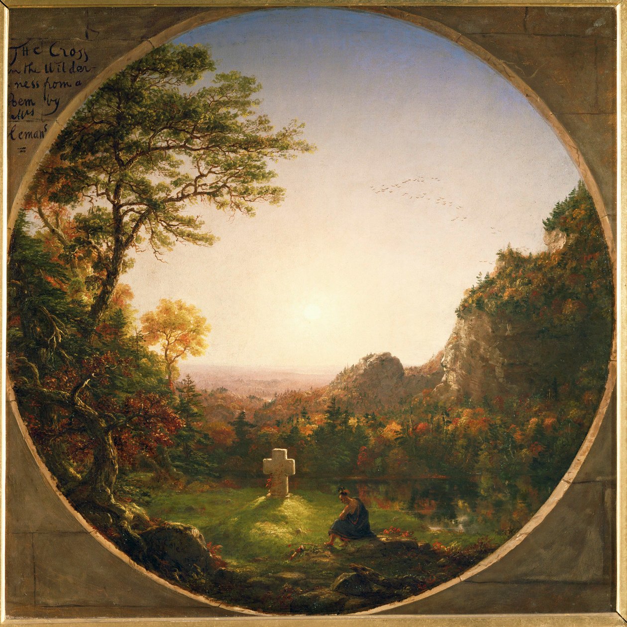 Yksinäinen risti - Felicia Haymansin runon mukaan ... (maalaus kankaalle) tekijältä Thomas Cole