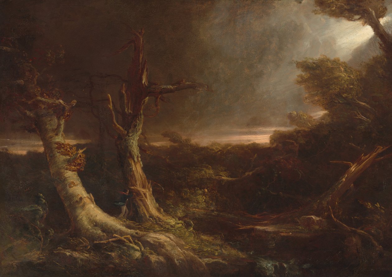 Tornado Amerikan metsässä, 1831. tekijältä Thomas Cole