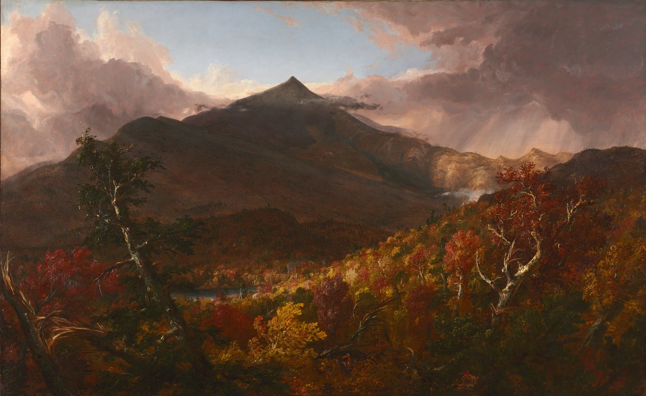 Näkymä Schroon Mountainille, Essex County, New York, myrskyn jälkeen tekijältä Thomas Cole