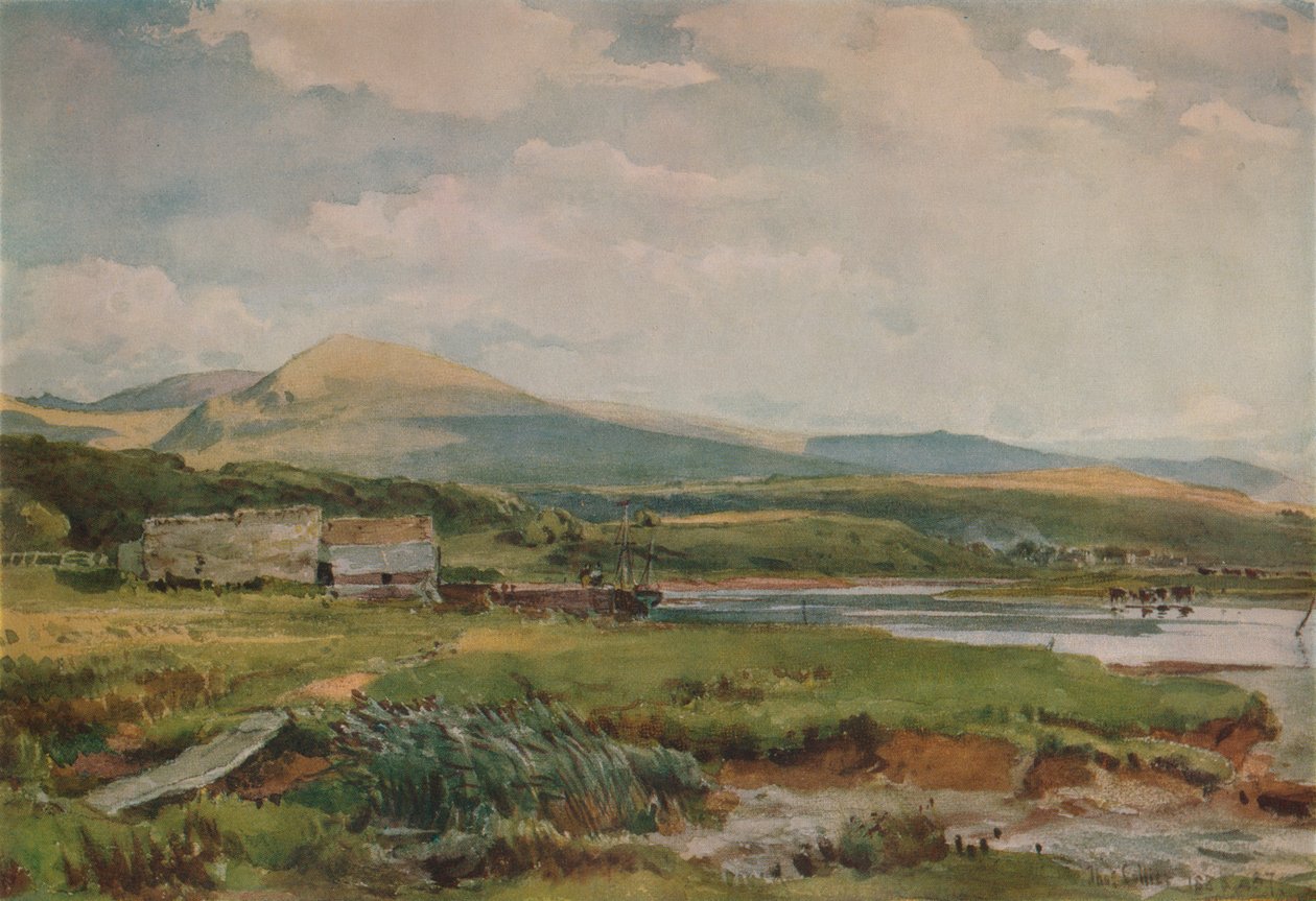 Jokimaisema mökeillä, v. 1887 tekijältä Thomas Collier