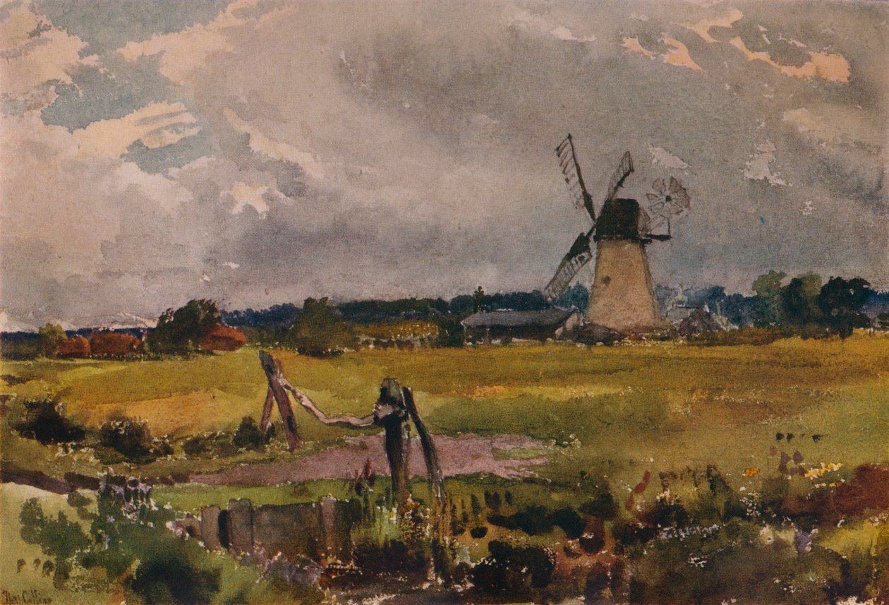 Tuulimylly, c1890 tekijältä Thomas Collier